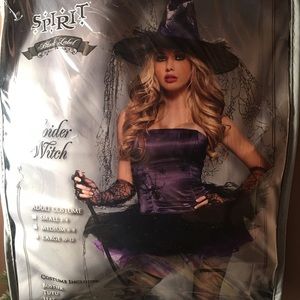 Spider Witch Costume Med 6-8 PURPLE AND BLACK